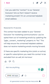 Breeze Assistant first ever prompt - smashed it for Avidly