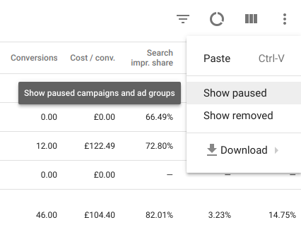 Pause Campaigns Adwords