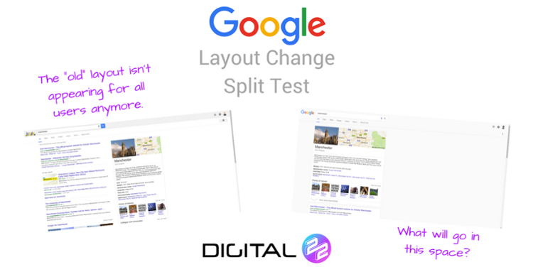 layout change split test of Google SERp