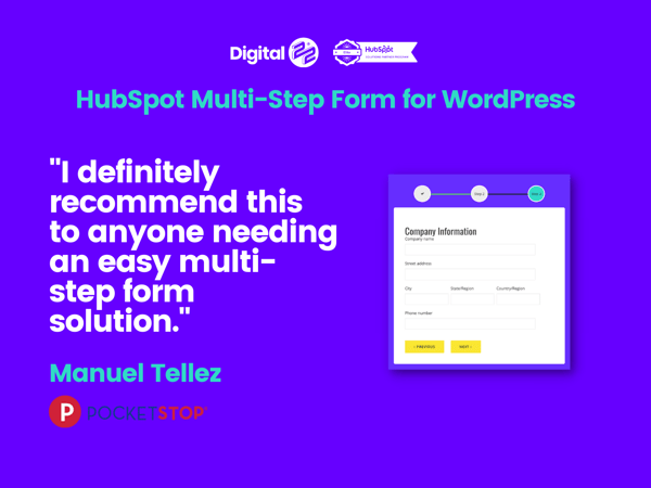 Wordpress multi-step form Pocketstop customer quote