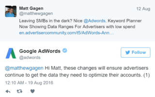 adwords twitter reply