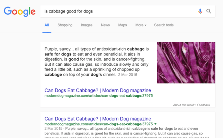 knowledge graph fed result