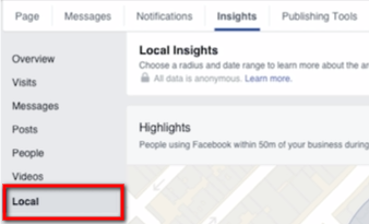 facebook local insights tab