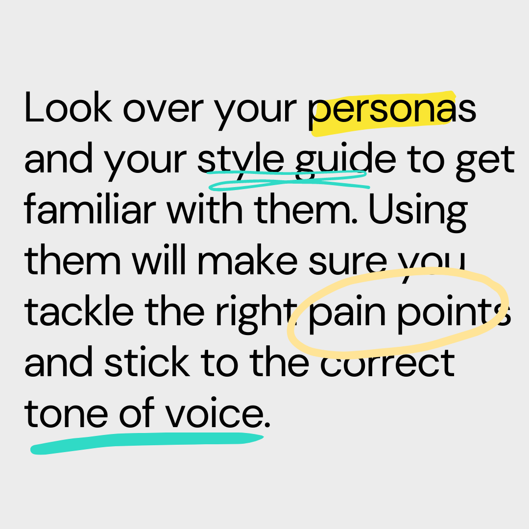 personas and style guide tip