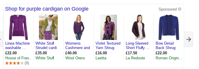 purple cardigan google shopping