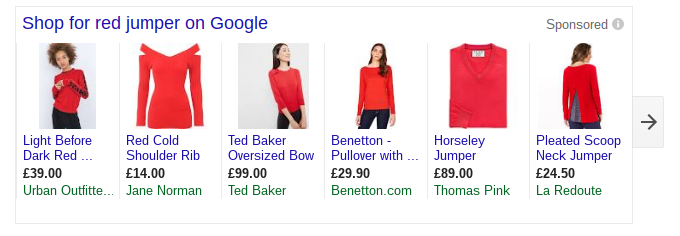 red jumper google shopping