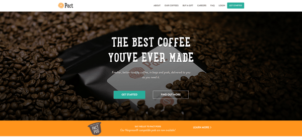 Pact Coffee homepage