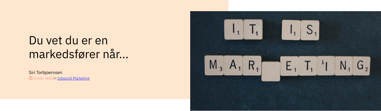 du vet du er en markedsfører når