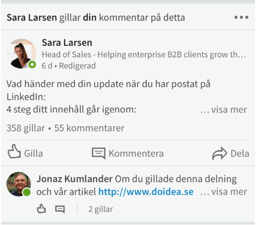 Hur du genom kommentarer blir relevant och syns på LinkedIn