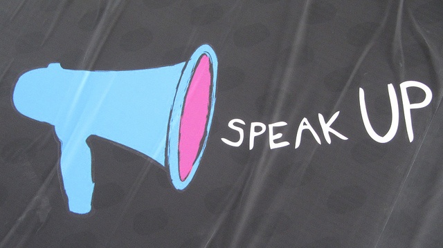 speak up with megaphone